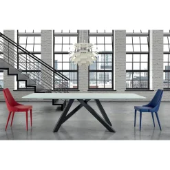 Tavolo da Pranzo Allungabile fino a 278 cm in Vetro Made in Italy – Settimmio