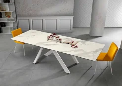 Tavolo da pranzo allungabile in vetroceramica fatto in Italia, Wilmer