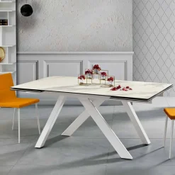 Tavolo da pranzo allungabile in vetroceramica fatto in Italia, Wilmer