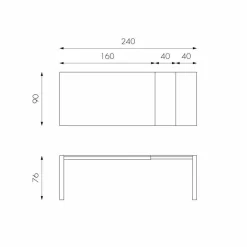Tavolo da pranzo allungabile fino a 240 cm impiallacciato rovere - Ciro