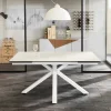Tavolo da pranzo allungabile in vetro ceramica, l.160/240xp.90 cm, Bacco