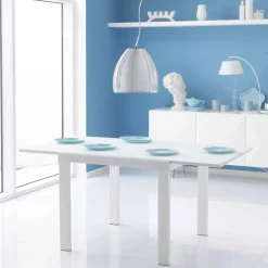 Tavolo da pranzo allungabile con piano in vetro - Teo