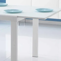 Tavolo da pranzo allungabile con piano in vetro - Teo