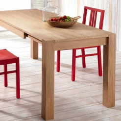 Tavolo da pranzo allungabile in legno di rovere Fedro, made in Italy