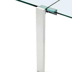 Tavolo da Pranzo Allungabile in Vetro Extrachiaro e Metallo Made in Italy – Sopot