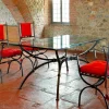 Tavolo da Pranzo Artigianale con Piano in Vetro Made in Italy - Principe