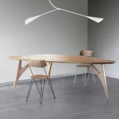 Tavolo da Pranzo, Artigianale, in Legno Massello di Noce Made in Italy - Nocino