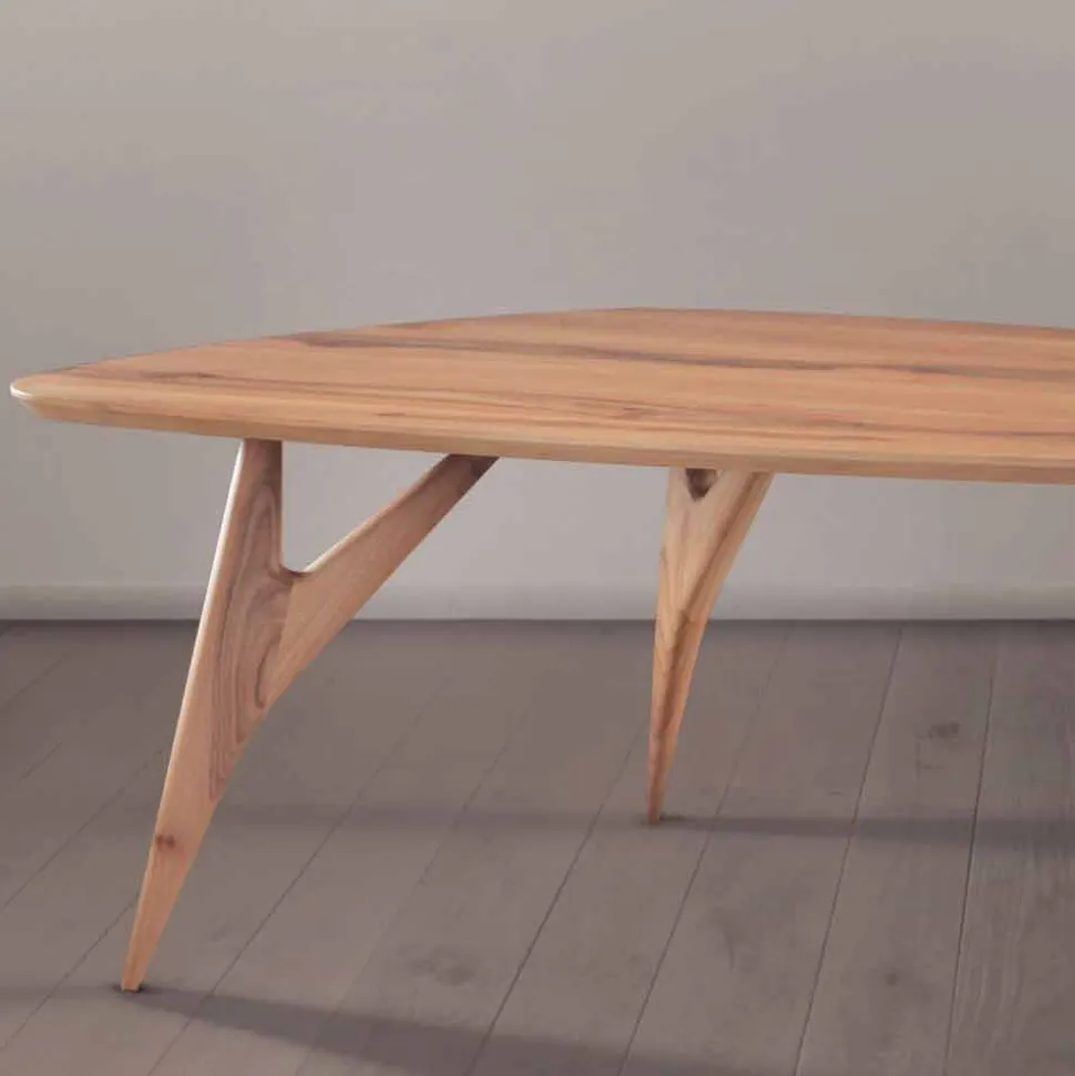 Tavolo da Pranzo, Artigianale, in Legno Massello di Noce Made in Italy - Nocino