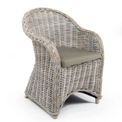 Tavolo da Pranzo con Doppio basamento e 4 Sedie in Rattan - Slide