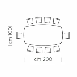 Tavolo da Pranzo con Piano a Botte in Laminato HPL Made in Italy - Settimmio
