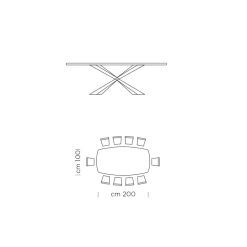 Tavolo da Pranzo con Piano a Botte in Laminato HPL Made in Italy - Grotta