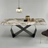 Tavolo da Pranzo con Piano in Ceramica Effetto Marmo Made in Italy - Mirco