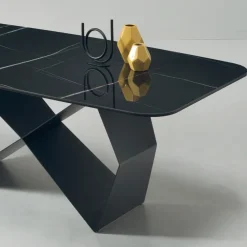 Tavolo da Pranzo con Piano in Ceramica Effetto Marmo Made in Italy - Mirco