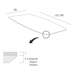 Tavolo da Pranzo con Piano in Hpl e Base in Metallo Made in Italy - Aresto