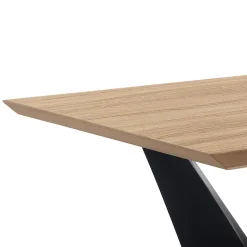 Tavolo da Pranzo con Piano in Mdf Impiallacciato Finitura Rovere - Helene