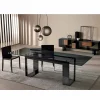Tavolo da Pranzo con Piano in Vetro Fumè e Base Metallo 4 Dimensioni - Speck