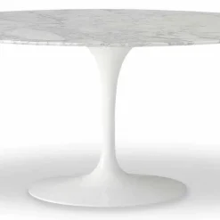 Tavolo da Pranzo con Piano Ovale in Marmo Realizzato in Italia - Superbo