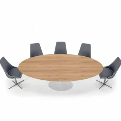 Tavolo da Pranzo con Piano Ovale in Laminato HPL Made in Italy - Dollars