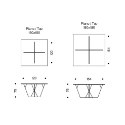 Tavolo da Pranzo con Piano Quadrato e Base in Vetro Made in Italy - Tiseo