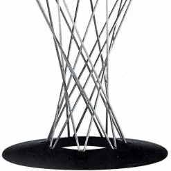 Tavolo da Pranzo con Piano Rotondo in Laminato Nero Made in Italy - Plaza