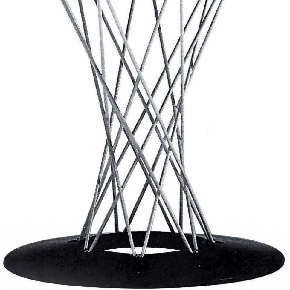 Tavolo da Pranzo con Piano Rotondo in Laminato Nero Made in Italy - Plaza
