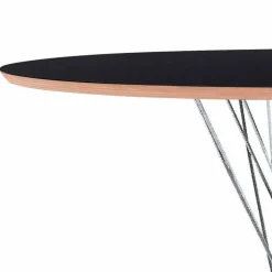 Tavolo da Pranzo con Piano Rotondo in Laminato Nero Made in Italy - Plaza