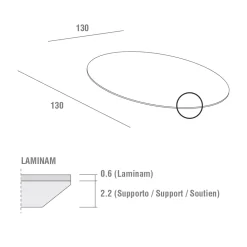 Tavolo da Pranzo con Piano Rotondo in Laminam Realizzato in Italia - Lingotto