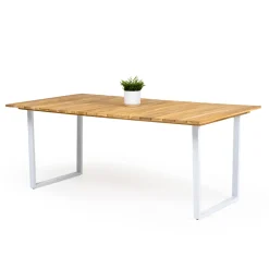 Tavolo da Pranzo da Esterno con Piano in Teak Naturale Spazzolato - Mistral