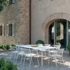 Tavolo da Pranzo da Esterno Rettangolare in Acciaio Zincato Made in Italy - Elvia