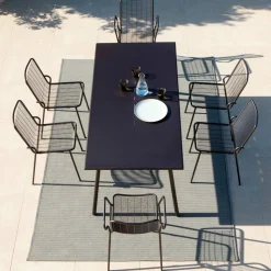 Tavolo da Pranzo da Esterno Rettangolare in Acciaio Zincato Made in Italy - Elvia