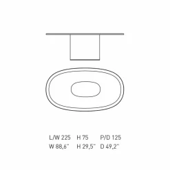 Tavolo da Pranzo Design Moderno Ovale in MDF Blu e Rame Made in Italy - Oku