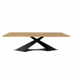 Tavolo da pranzo design moderno con piano rovere made in Italy Elliot