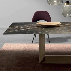 Tavolo da Pranzo di Design Allungabile Ceramica e Metallo Made in Italy – Moro