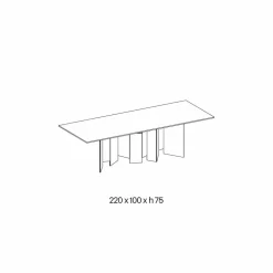 Tavolo da Pranzo di Design in Ceramica e Base Vetro Fumè Made in Italy – Random