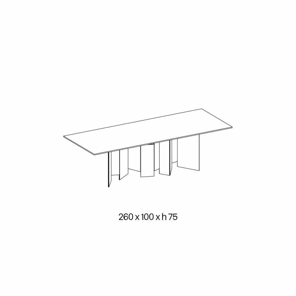 Tavolo da Pranzo di Design in Ceramica e Base Vetro Fumè Made in Italy – Random