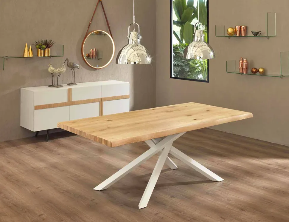 Tavolo da Pranzo di Design in Legno e Metallo Made in Italy - Skipper