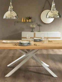 Tavolo da Pranzo di Design in Legno e Metallo Made in Italy - Skipper