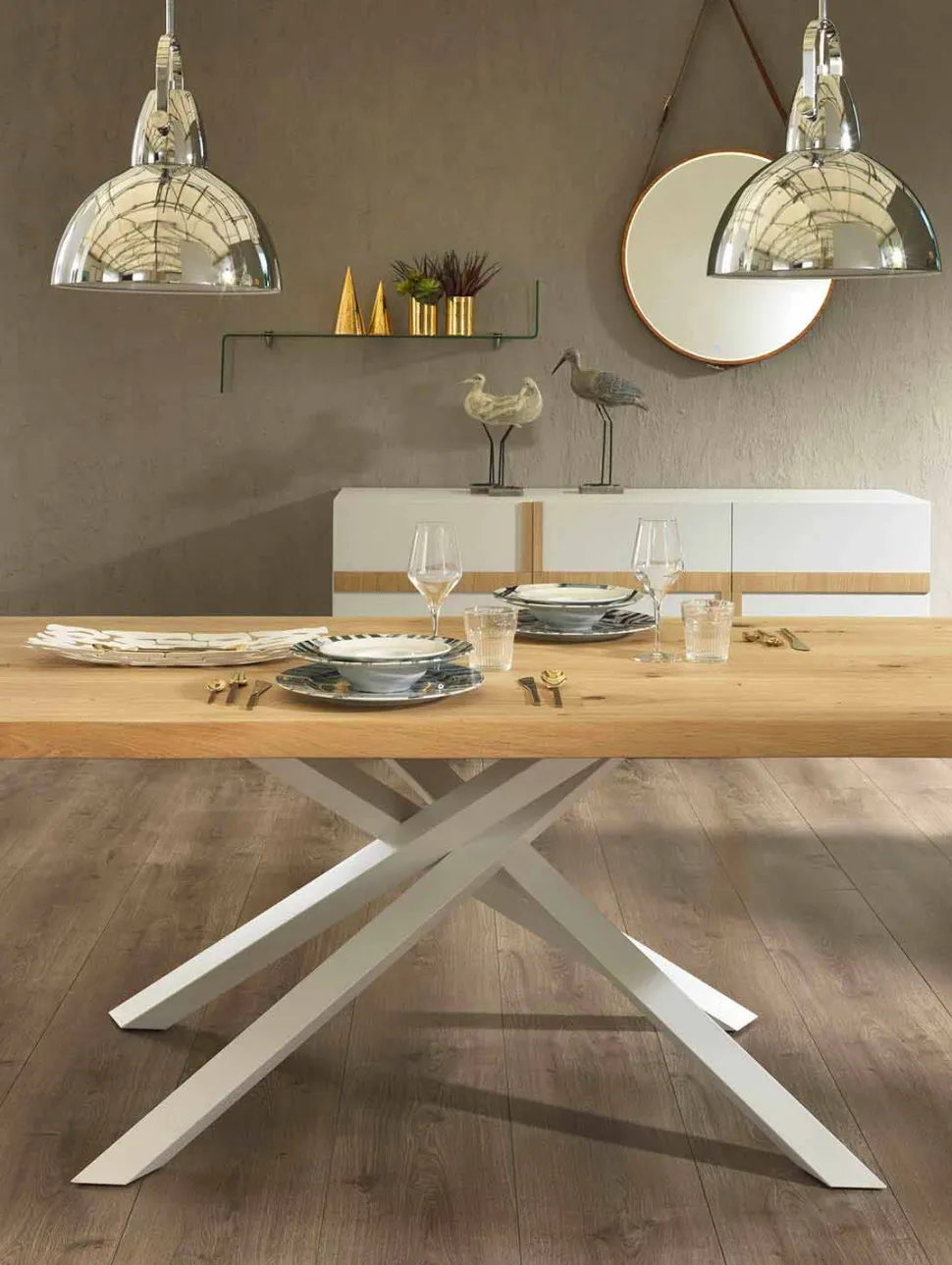 Tavolo da Pranzo di Design in Legno e Metallo Made in Italy - Skipper