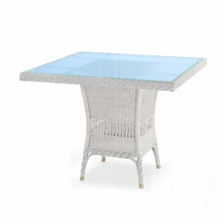 Tavolo da pranzo di design in polietilene intrecciato a mano Chad