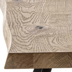 Tavolo da Pranzo Fisso Base Metallo e Piano Impiallacciato Rovere - Termoli