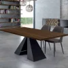 Tavolo da Pranzo Impiallacciato con Base in Acciaio Made in Italy - Dalmata