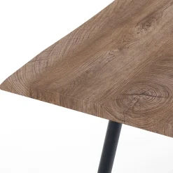 Tavolo da Pranzo in Acciaio con Piano in Mdf Finitura Quercia  - Gherardo