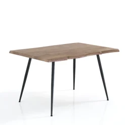 Tavolo da Pranzo in Acciaio con Piano in Mdf Finitura Quercia - Gherardo