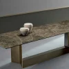 Tavolo da Pranzo in Ceramica Emperador e Metallo Bronzo Made in Italy – Moro