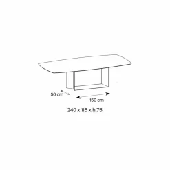 Tavolo da Pranzo in Ceramica Emperador e Metallo Bronzo Made in Italy – Moro