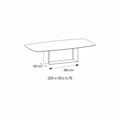 Tavolo da Pranzo in Ceramica Emperador e Metallo Bronzo Made in Italy – Moro