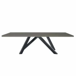 Tavolo da Pranzo in Fenix Grigio e Acciaio Laccato Made in Italy - Settimmio