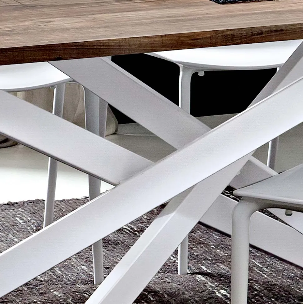 Tavolo da Pranzo in Hpl con Base in Metallo Made in Italy, Pregiato - Carlino