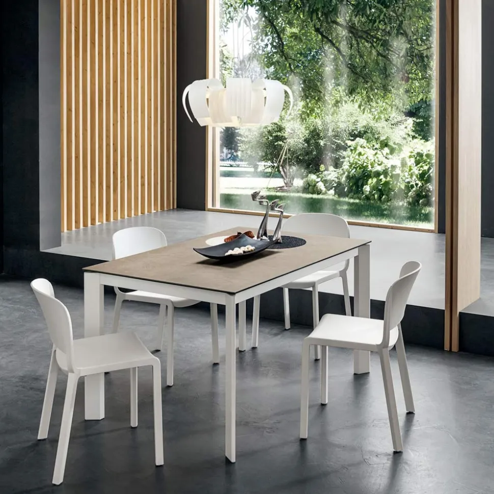 Tavolo da Pranzo in Laminam con Struttura in Alluminio Made in Italy - Bavaria