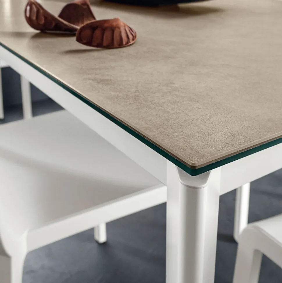 Tavolo da Pranzo in Laminam con Struttura in Alluminio Made in Italy - Bavaria